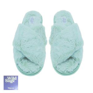 new Wild Sage Women's 7-8 Slippers in FROSTED MERCURY GREEN color (Size Medium)